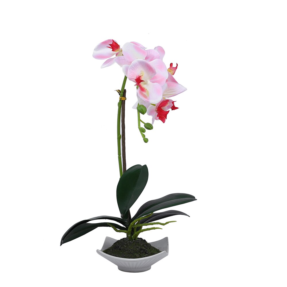 White 1 Pieces Orchid Artificial Plant With Pot