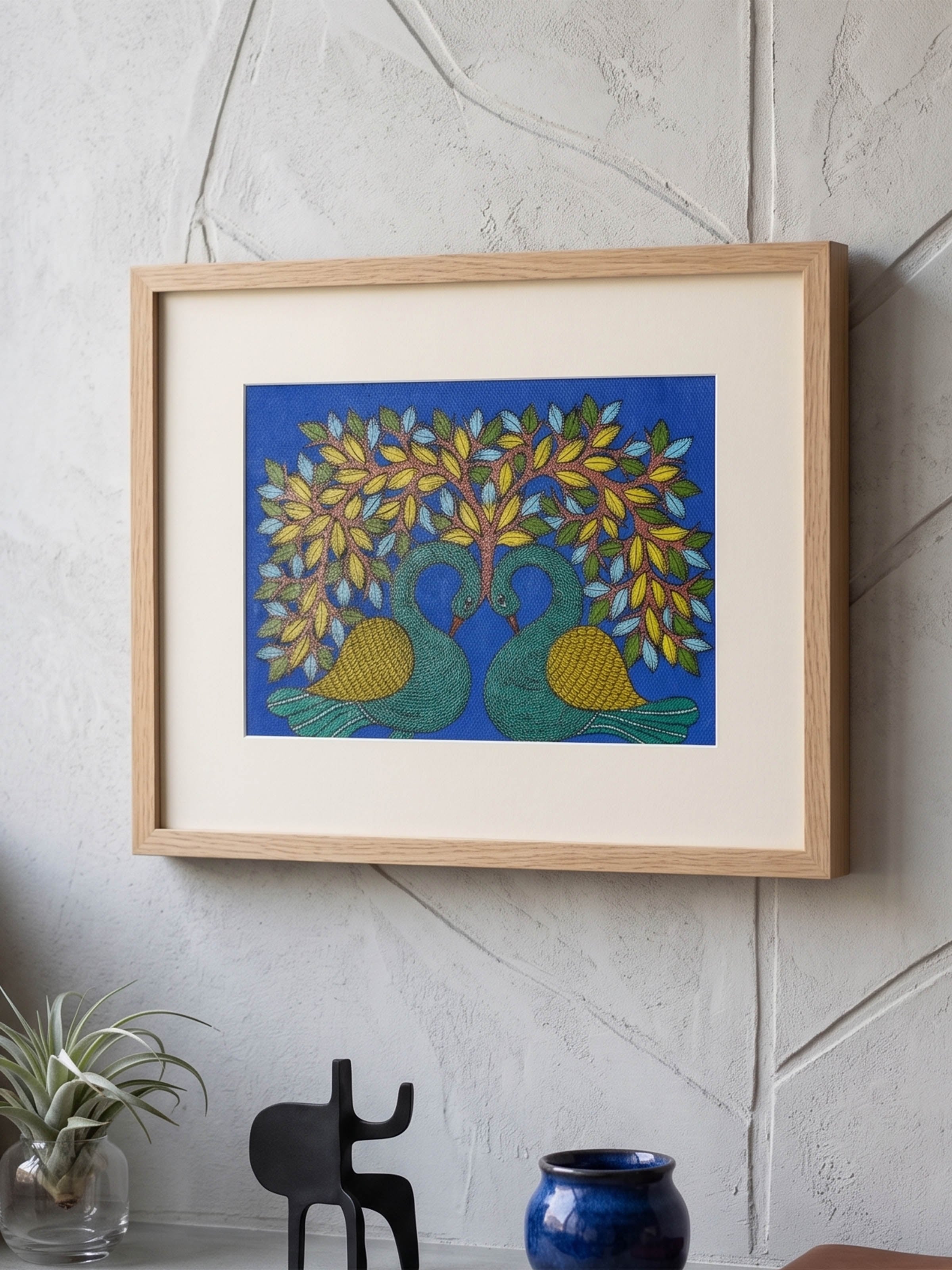 Feathered Mirror Gond Art