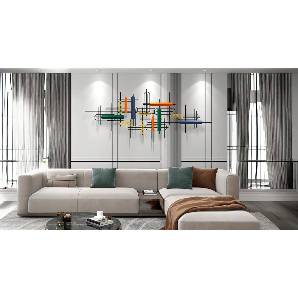 Multicolor Abstract Metal Wall Art