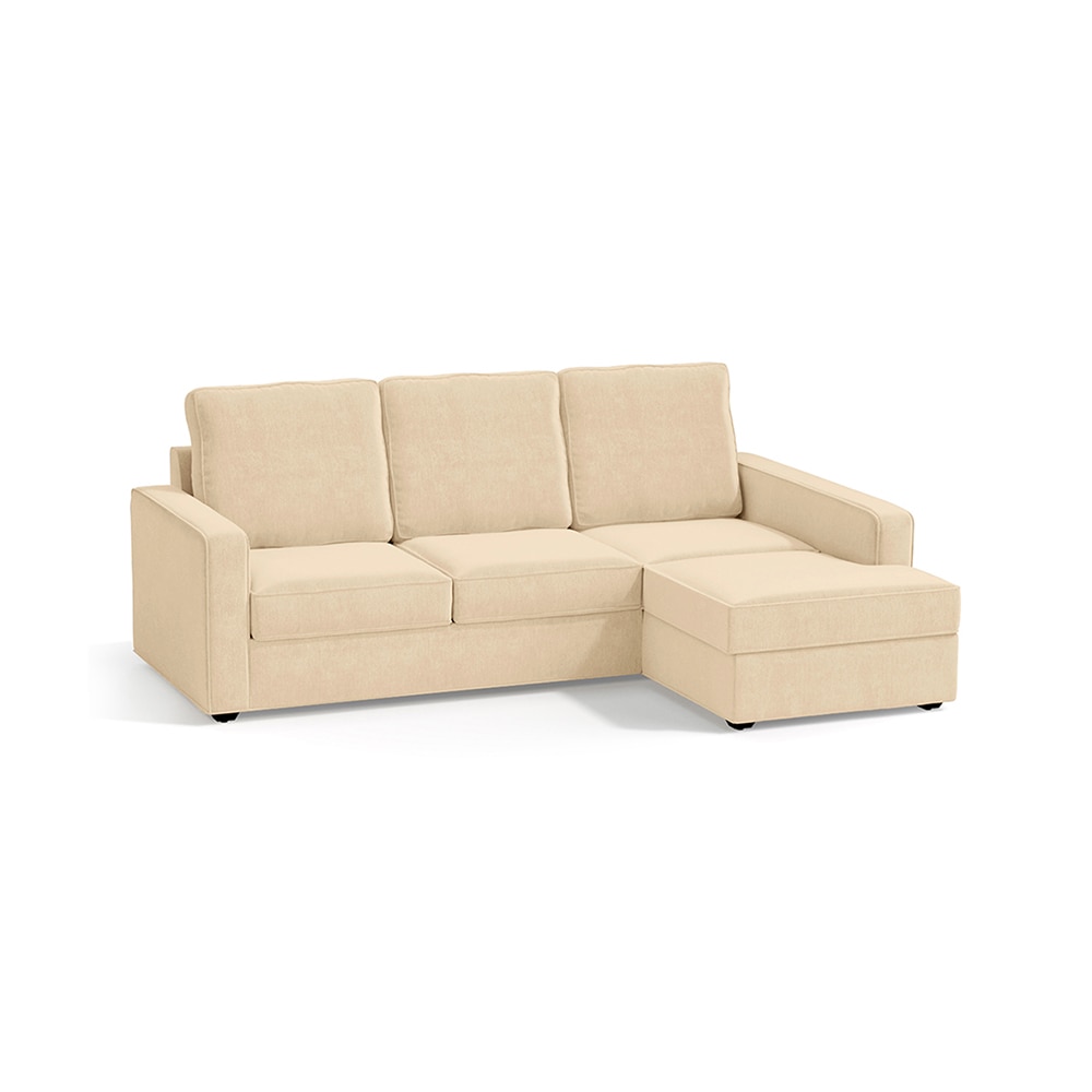 Apollo Compact Sofa (Colour : Birch Beige, Cushion : Hard, Back Type : High Back, Seating Capacity : Right Aligned 2 Seater + Right Aligned Chaise + Ottoman)