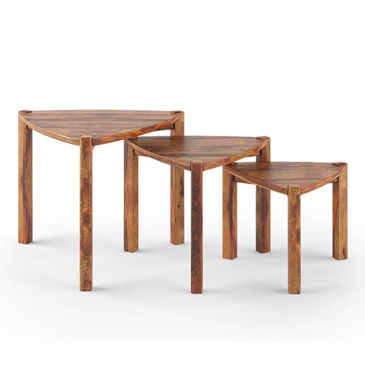 Clapton Solid Wood Side Table in Teak Finish