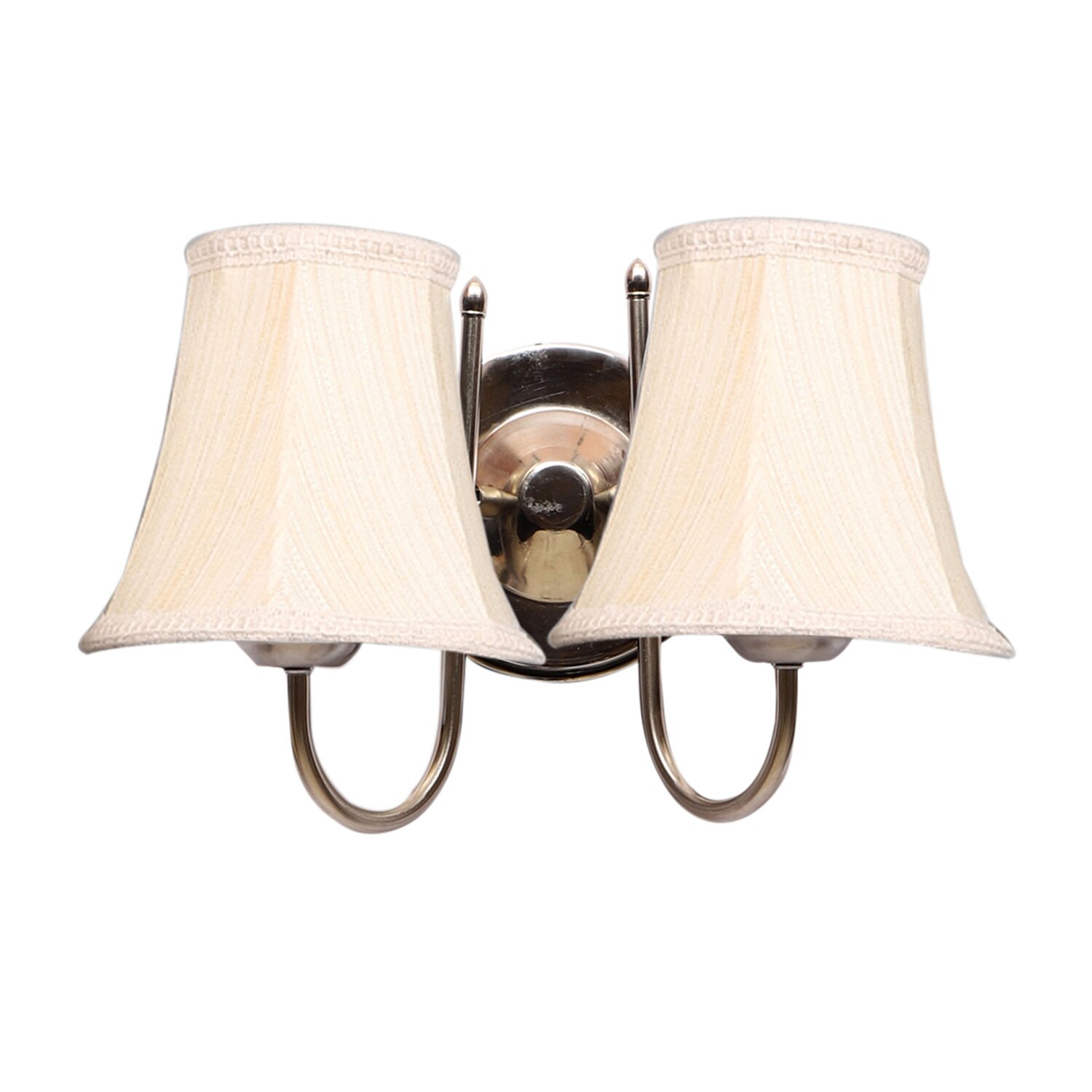 Devansh Dual Steel Metal  Wallmounted Lamp With Cotton Off-White Shade