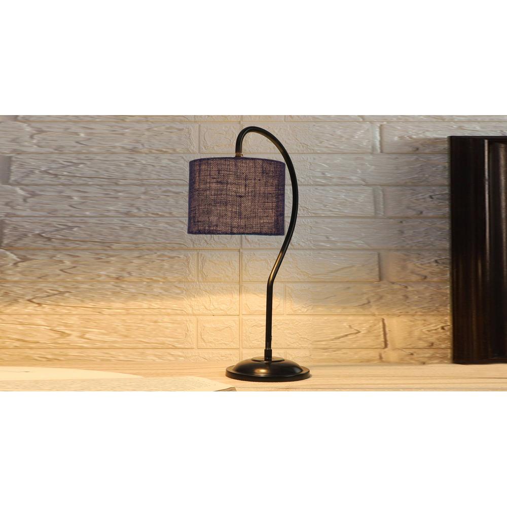 Blue Jute Curvy table lamp with Iron Base (SP12)