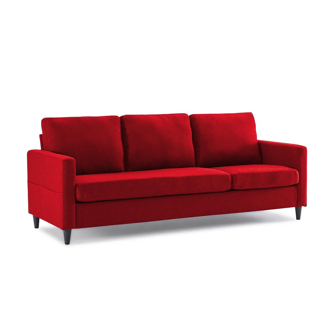 Monznij Sectional Fabric Sofa - Red