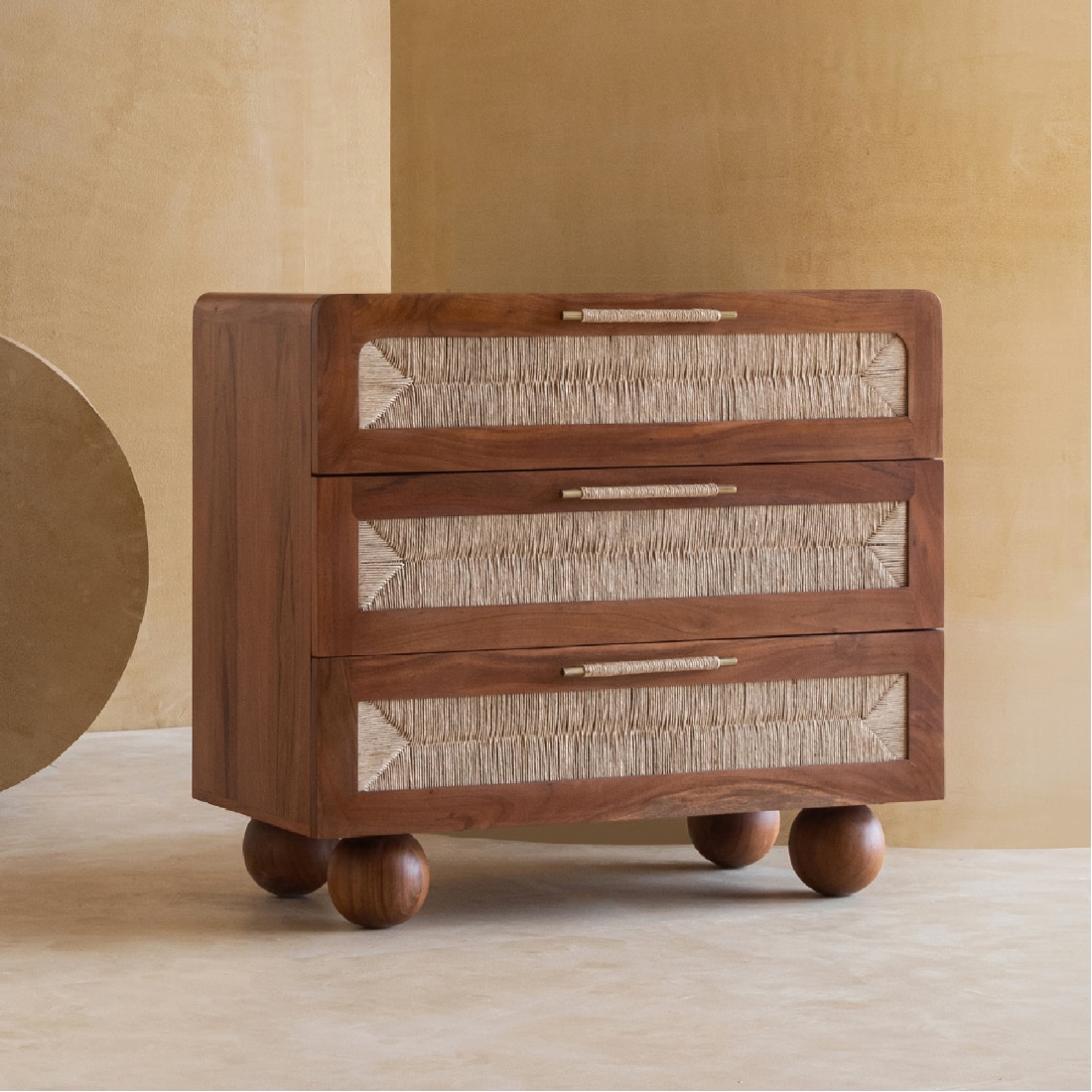 Abacus Solid Wood Chest of Drawers in Brown Colour - Orange Tree