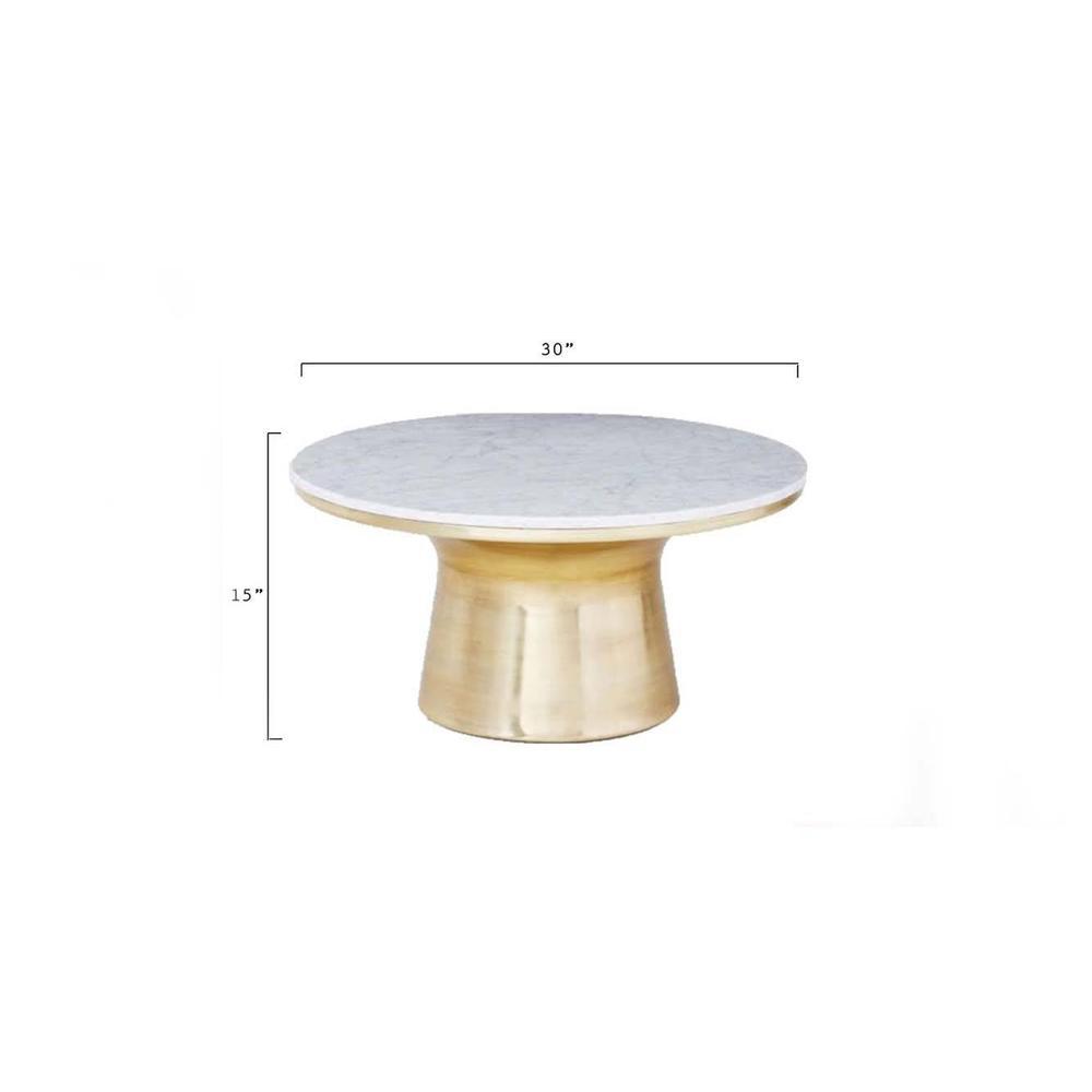 Rossoi Gold Leaf Coffee Table With White Stone Top
