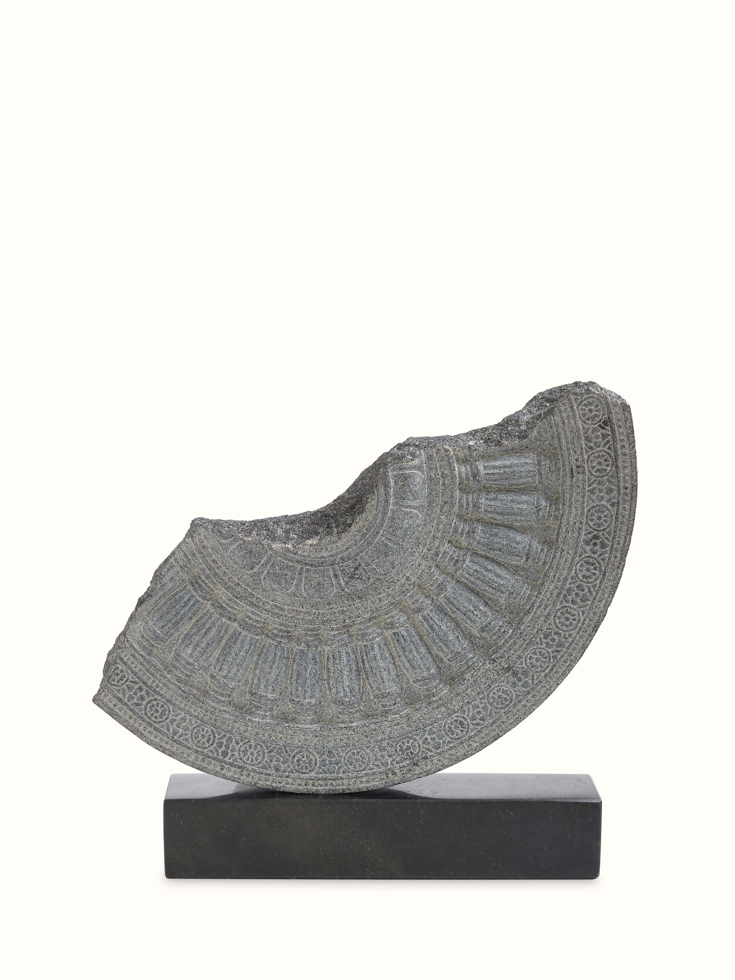 Stone Carved Rath Chakra Sculpture