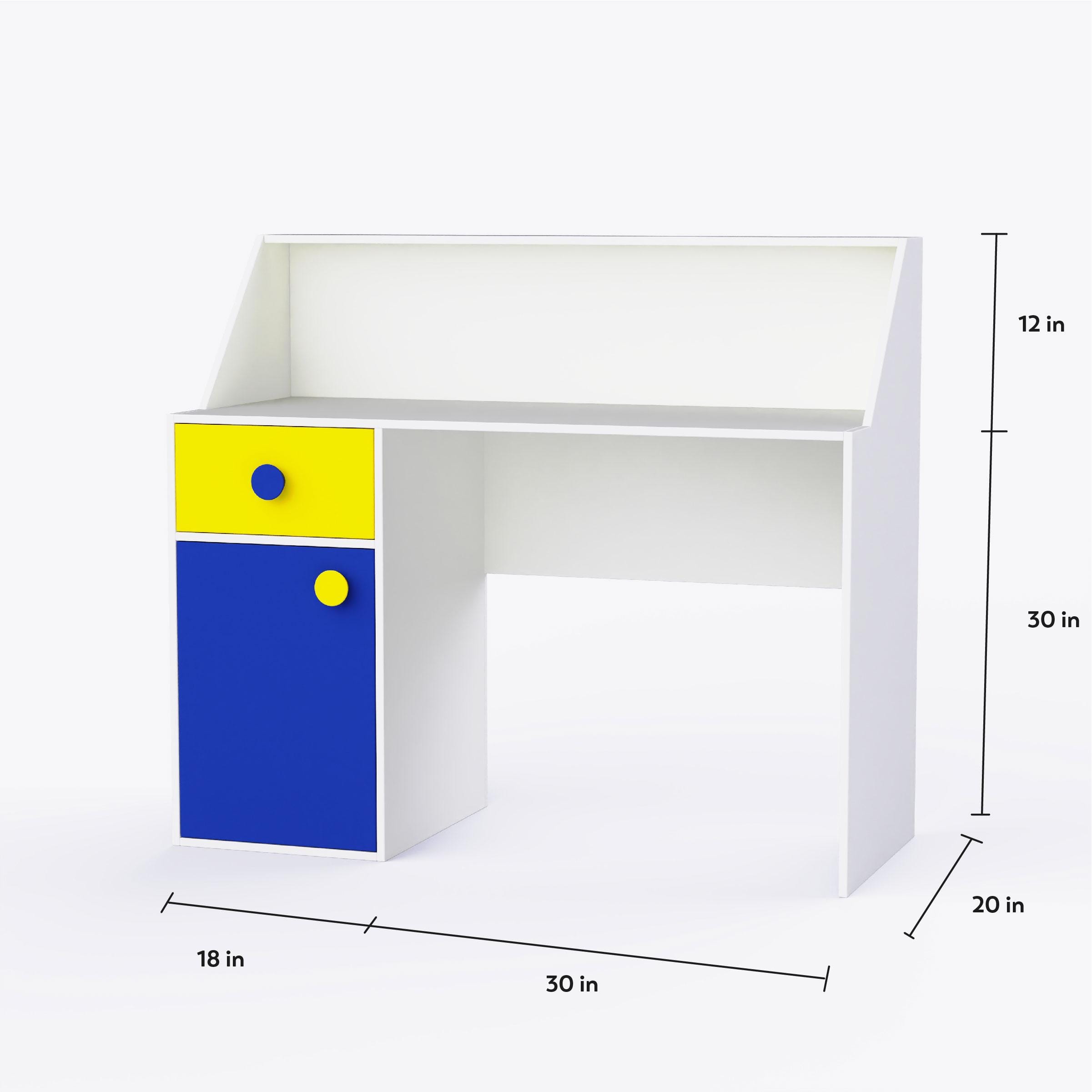 Elementary Study Table In Yellow & White Colour