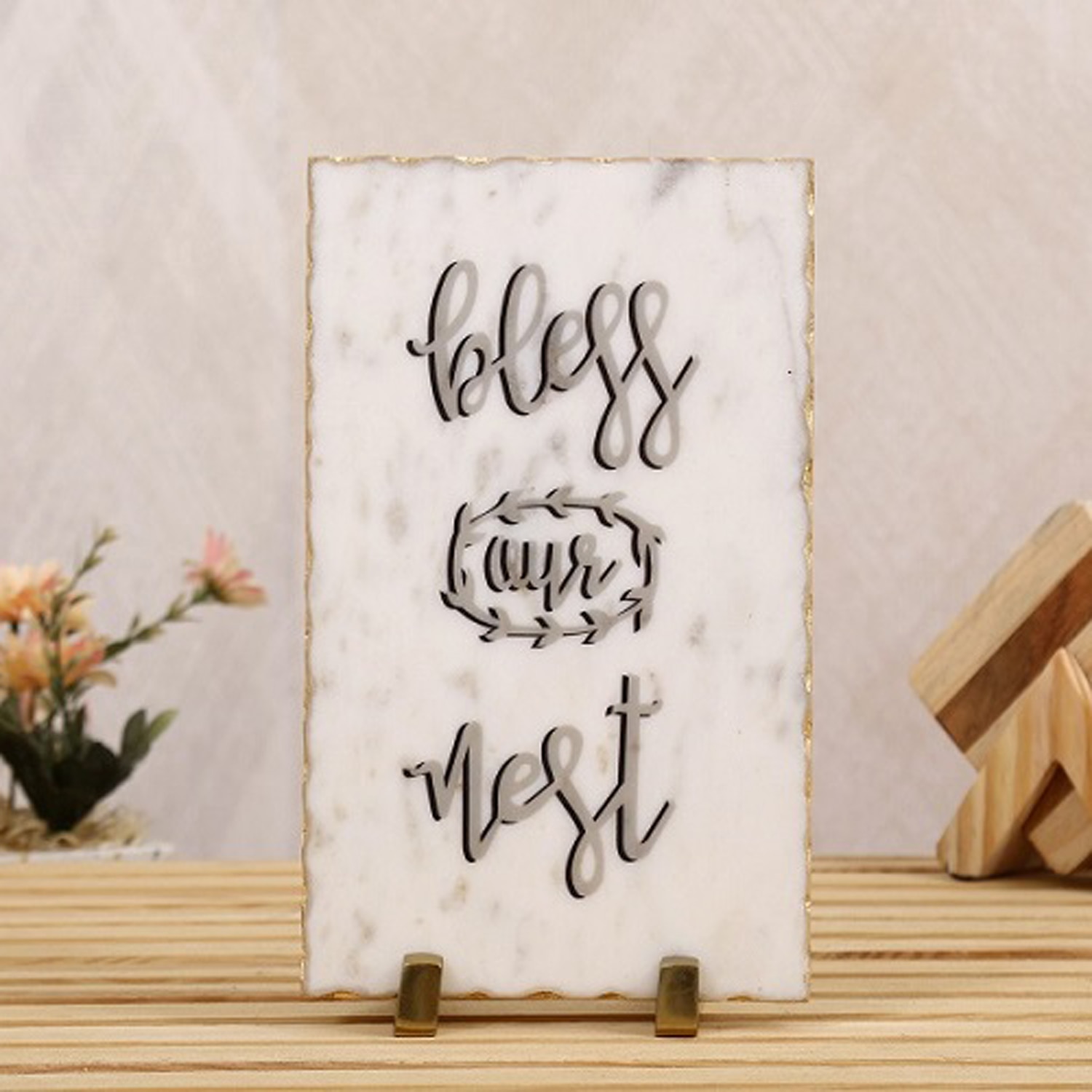 Bless Our Nest Marble Showpiece - Posh N Plush