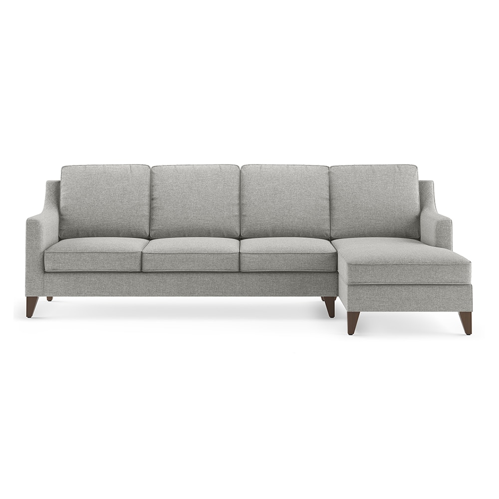 Abbey Sectional Sofa (Colour : Vapour Grey, Cushion : Soft, Seater : Right Aligned 3 Seater + Right Aligned Chaise) - Urban Ladder
