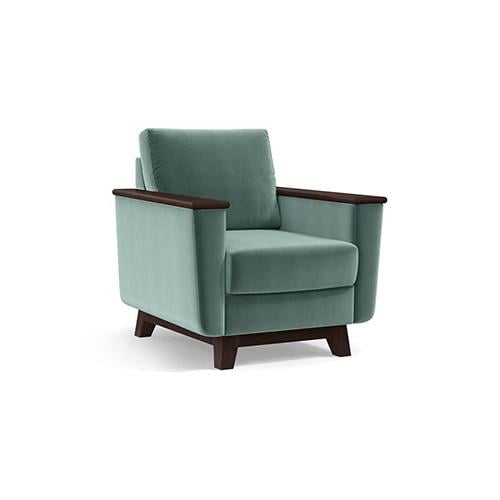 Corby Luxe 1 Seater Fabric Sofa in Dusty Turquoise Velvet Colour