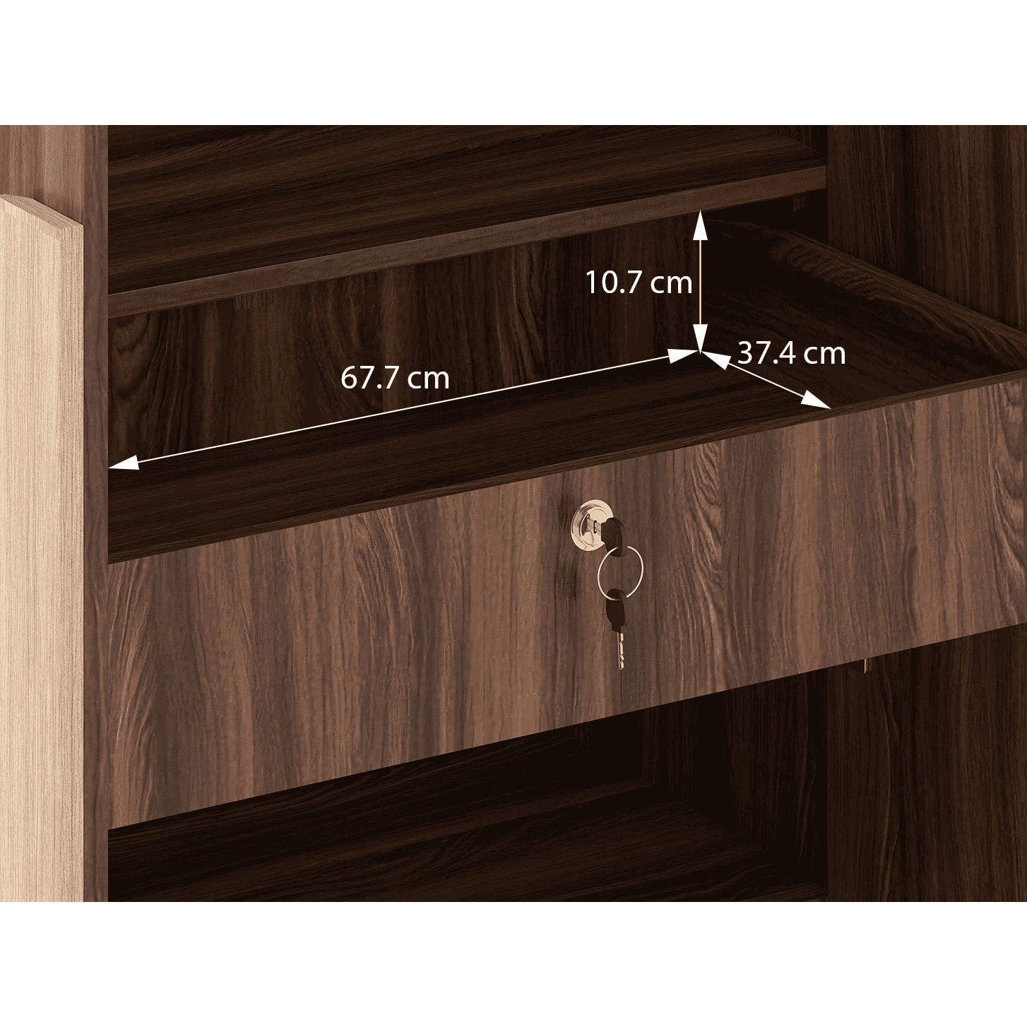 Rodrigues 3 Door Wardrobe in Rolex Brown Finish