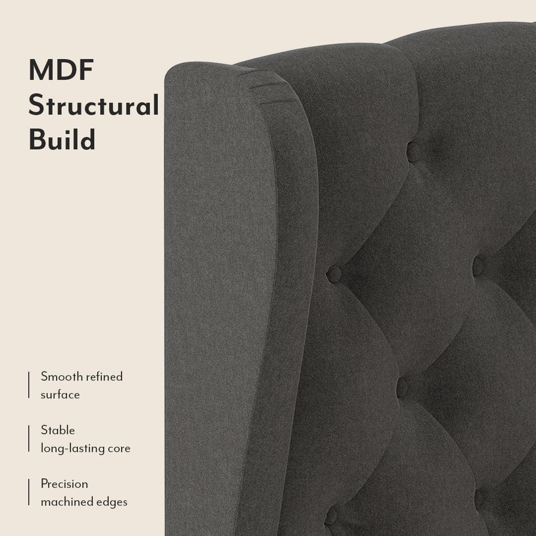 Holmebrook Engineered Wood Queen Size Drawer Storage Upholstered Bed In Urban Grey Colour