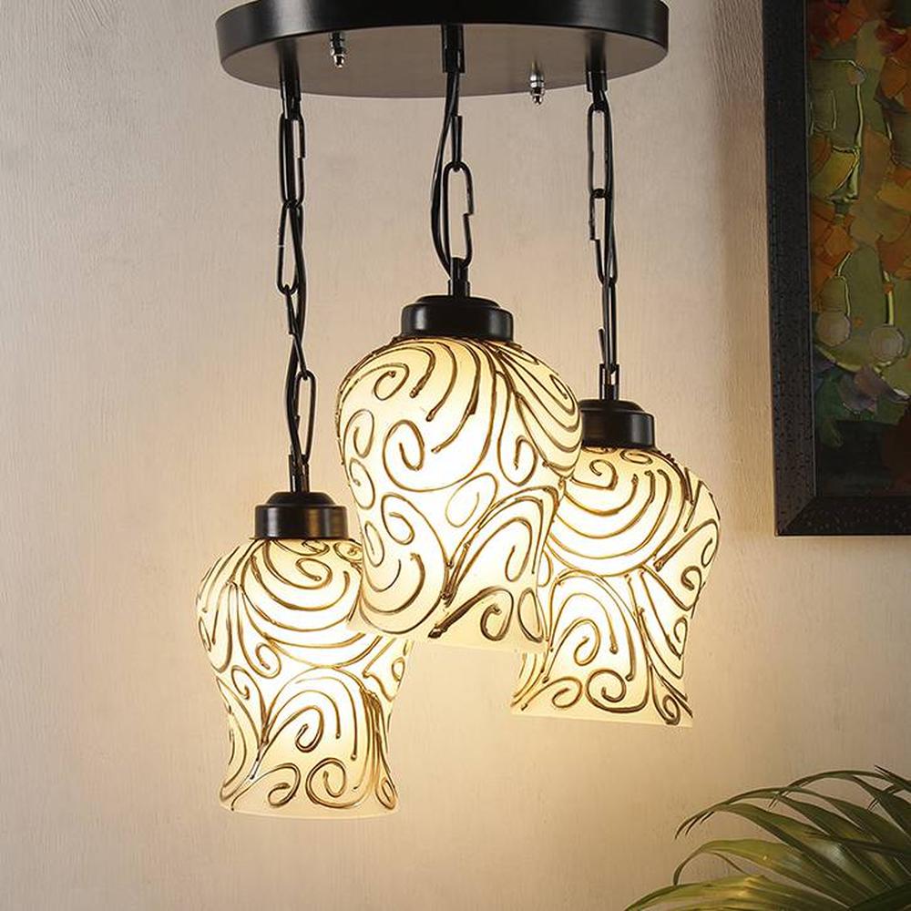 Zaire Multicolour Glass Cluster Hanging Light - Devansh