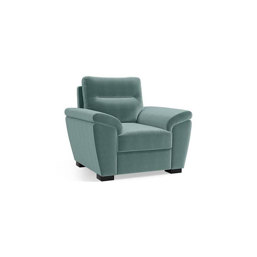 Adelaide Luxe 1 Seater Fabric Sofa in Dusty Turquoise Velvet Colour