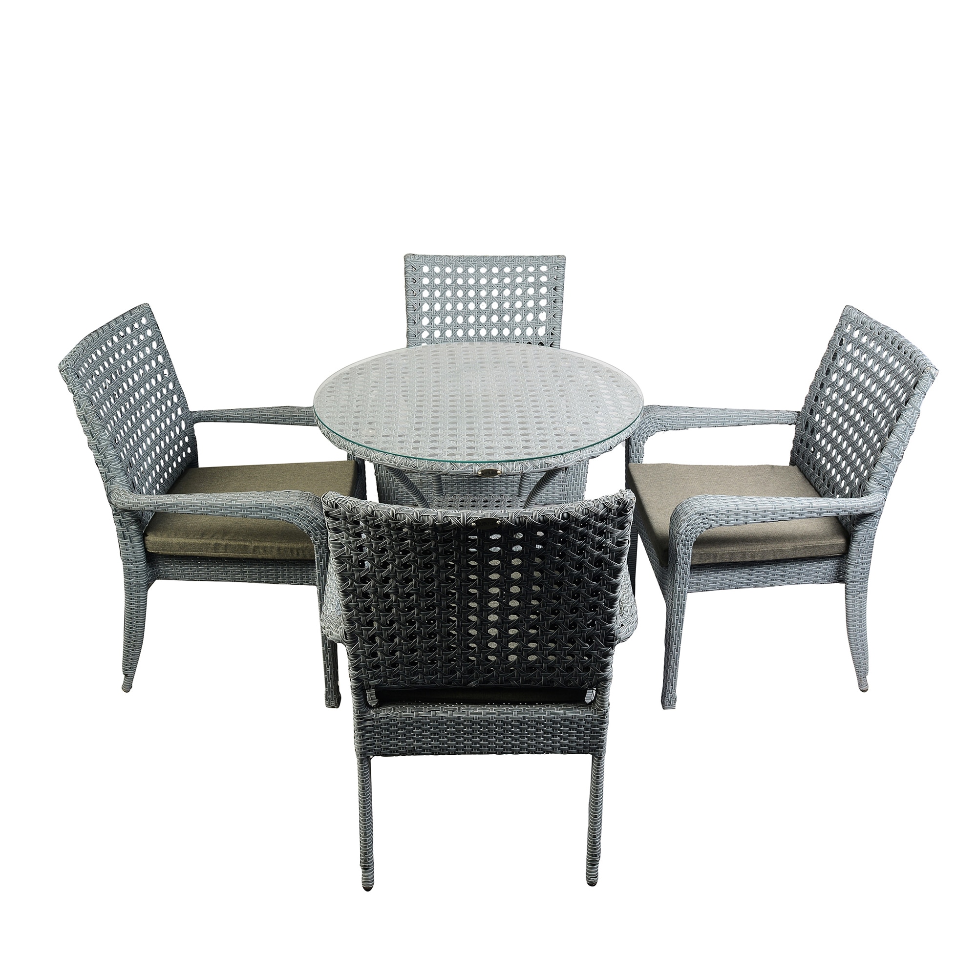 New Castle Wicker Chair In Grey Dual Tone Finish