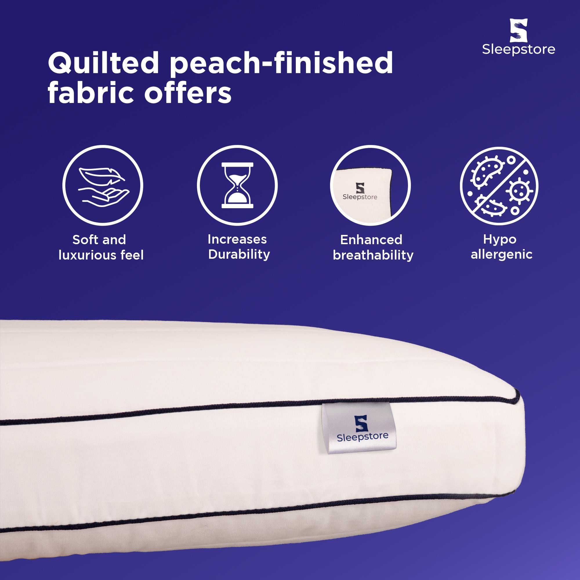 Granules Solid Quilted Firm Pillow 27 X 18 Inches