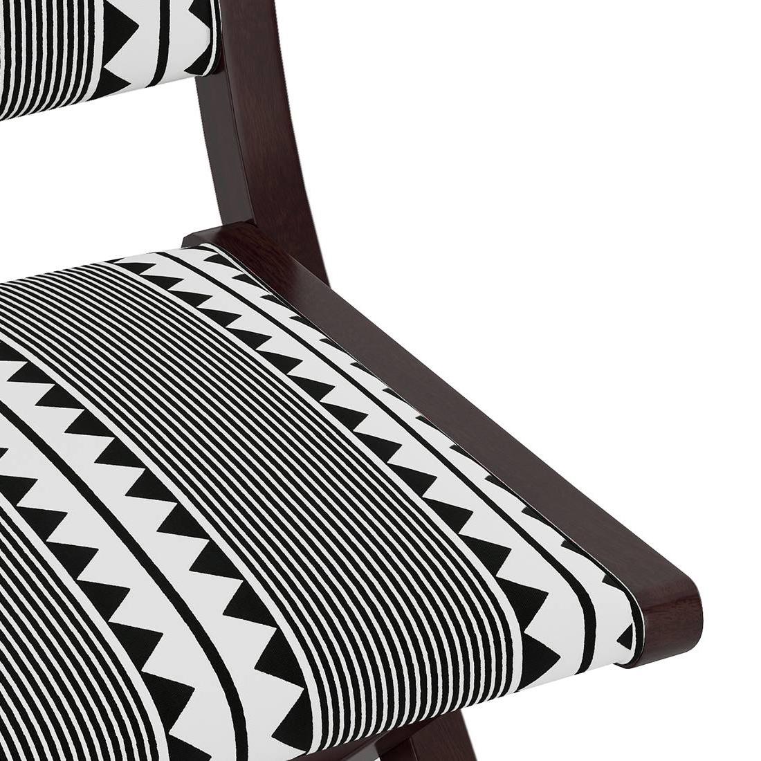 Bellucci Accent Chair in Mahogany Finish (Black & White Colour)