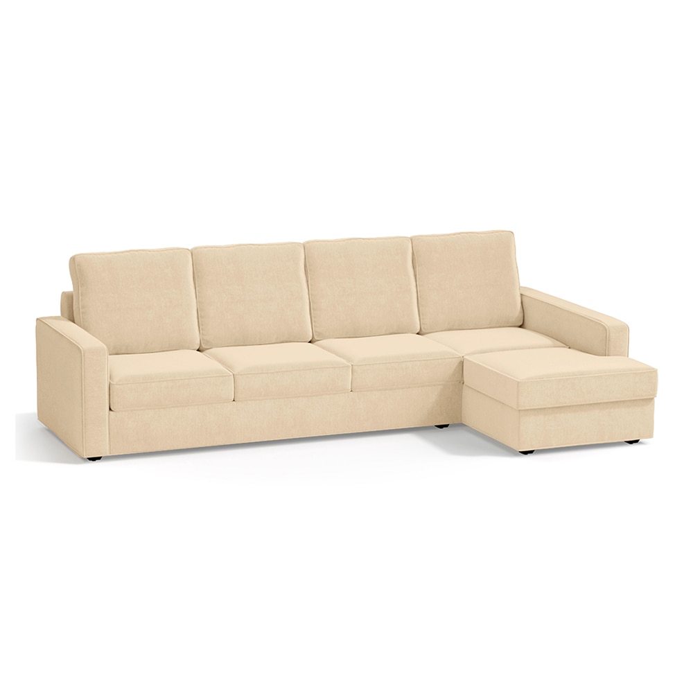 Apollo Compact Sofa (Colour : Birch Beige, Cushion : Soft, Back Type : High Back, Seating Capacity : Right Aligned 3 Seater + Right Aligned Chaise)