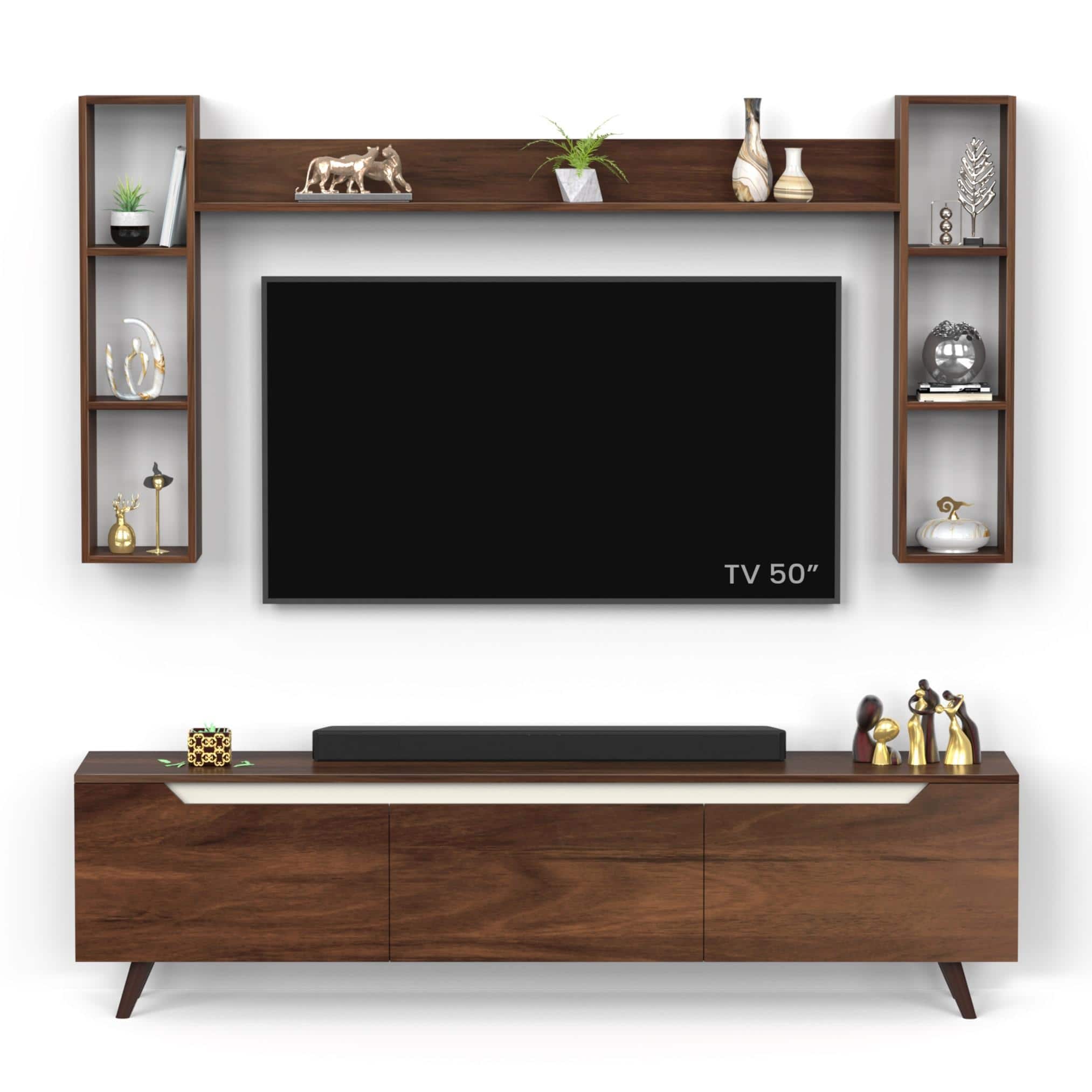 Blesky Miltra Tv Entertainment Unit Set Top Box In Brown Maple Finish