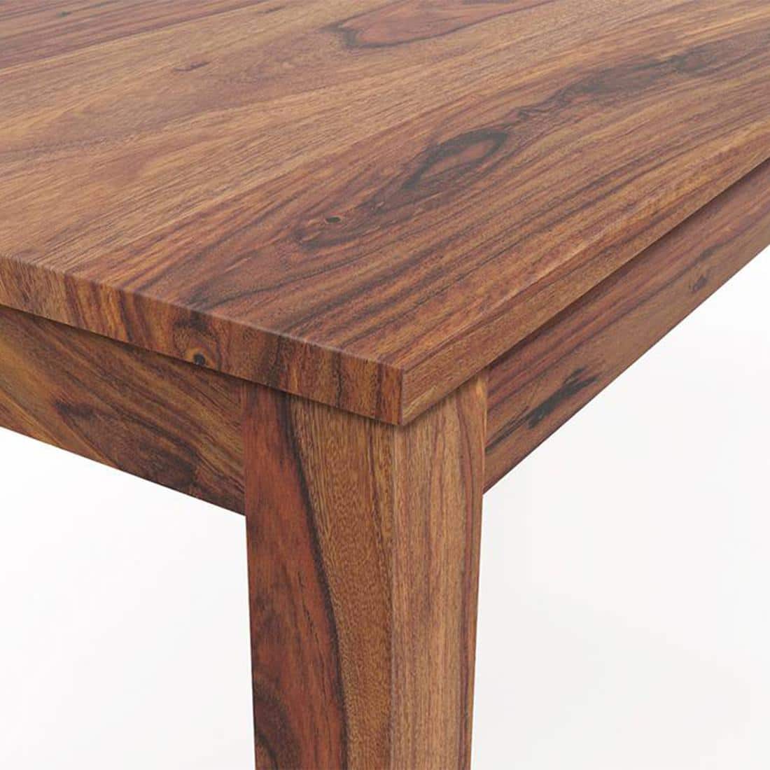 Arabia Leon Solid Wood 6 Seater Dining Table With Set Of 6 Chairs (Colour- Camilla Ivory, Finish- Teak)