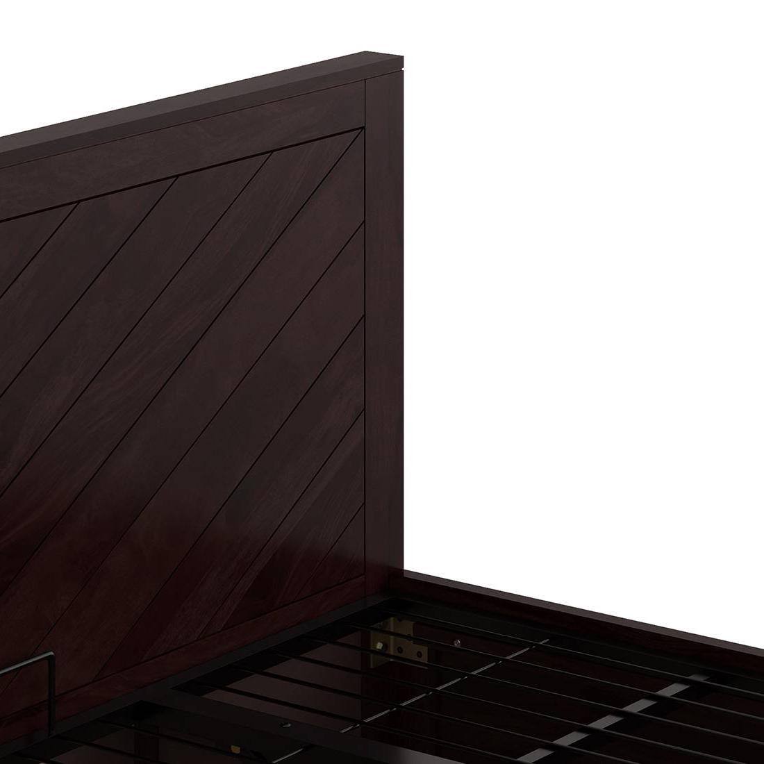 Almaya Solid Wood King Size Hydraulic Storage Bed In Mahogany Finish