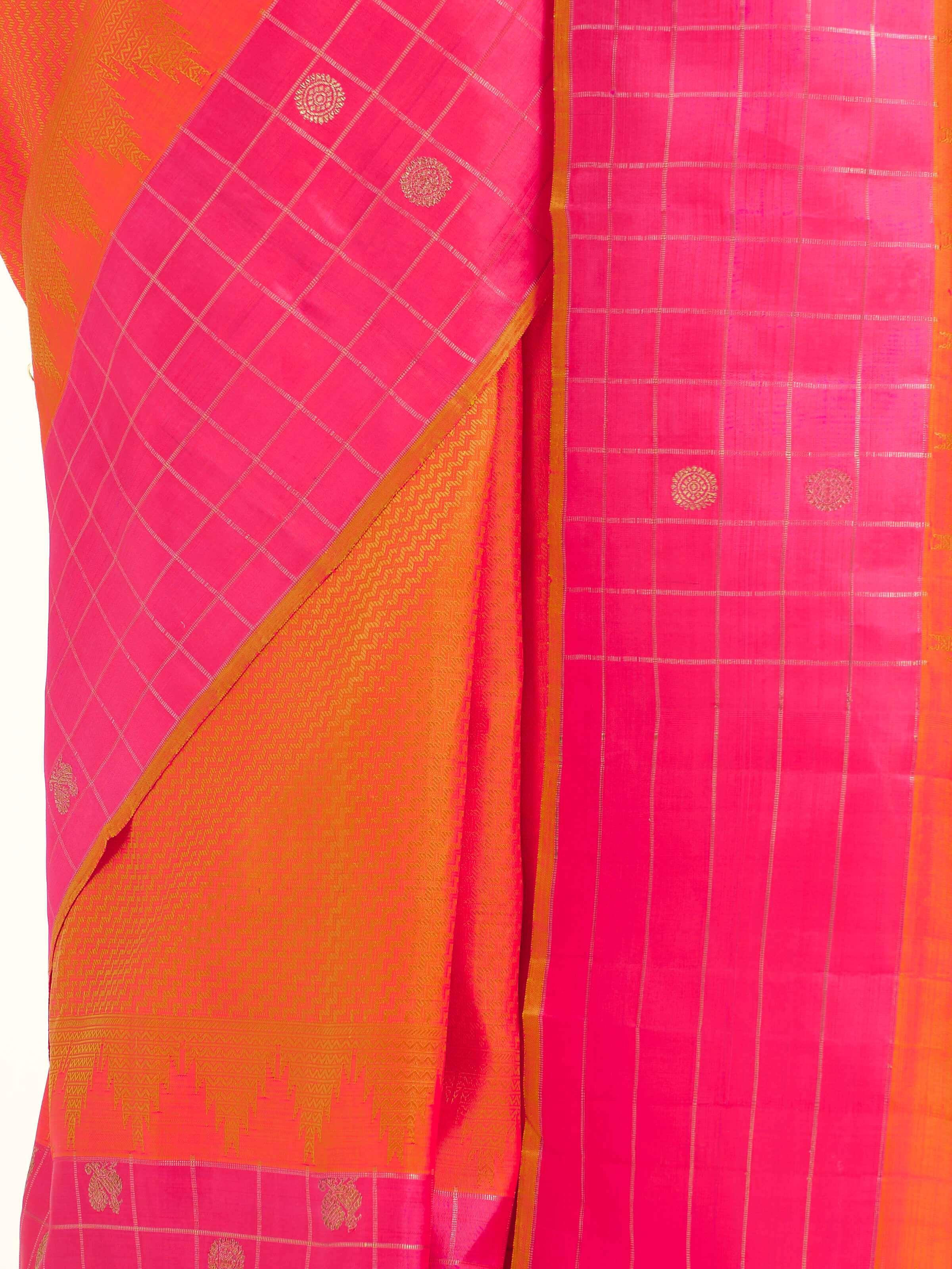 Orange Silk Kancheepuram Saree
