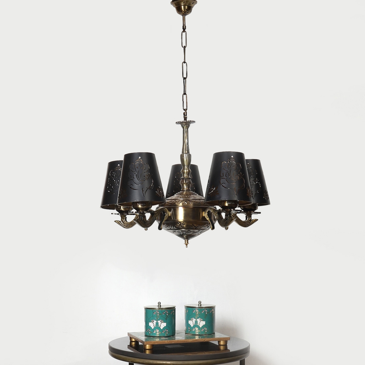 Devansh Metal Wall Mounted Lamp With Black Cotton Shade - Devansh