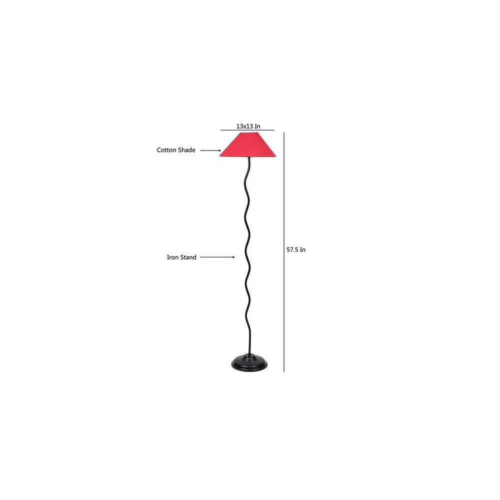 Tory Black Cotton Shade Floor Lamp