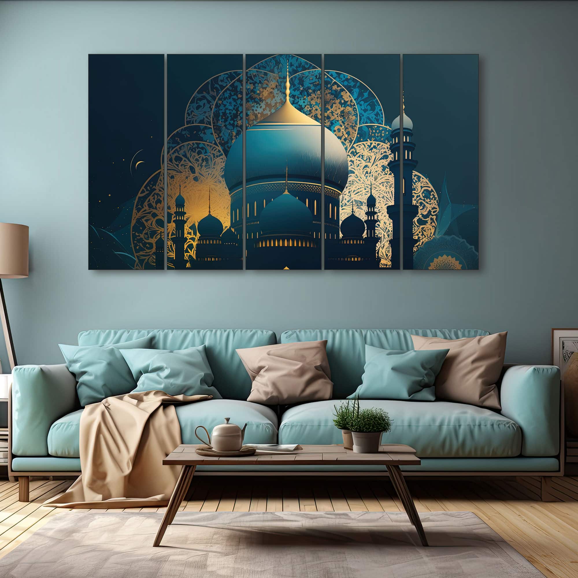 The Castle Decor Islamic Wall Painting Wooden Framed 27x48 Inch (Style 2) - The Castle Decor