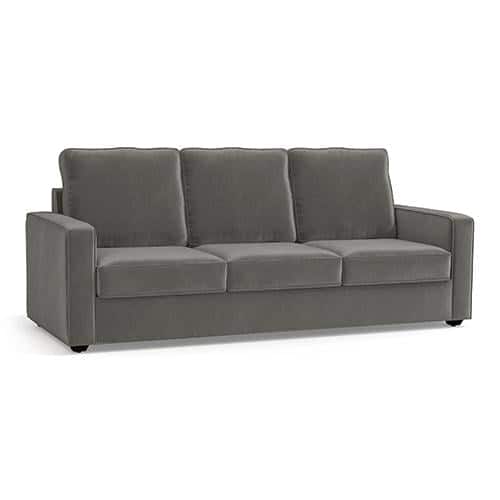 Apollo Compact Sofa Set (Colour : Ash Grey Velvet, Cushion : Hard, Back Type : High Back, Seater : 3+2+1)