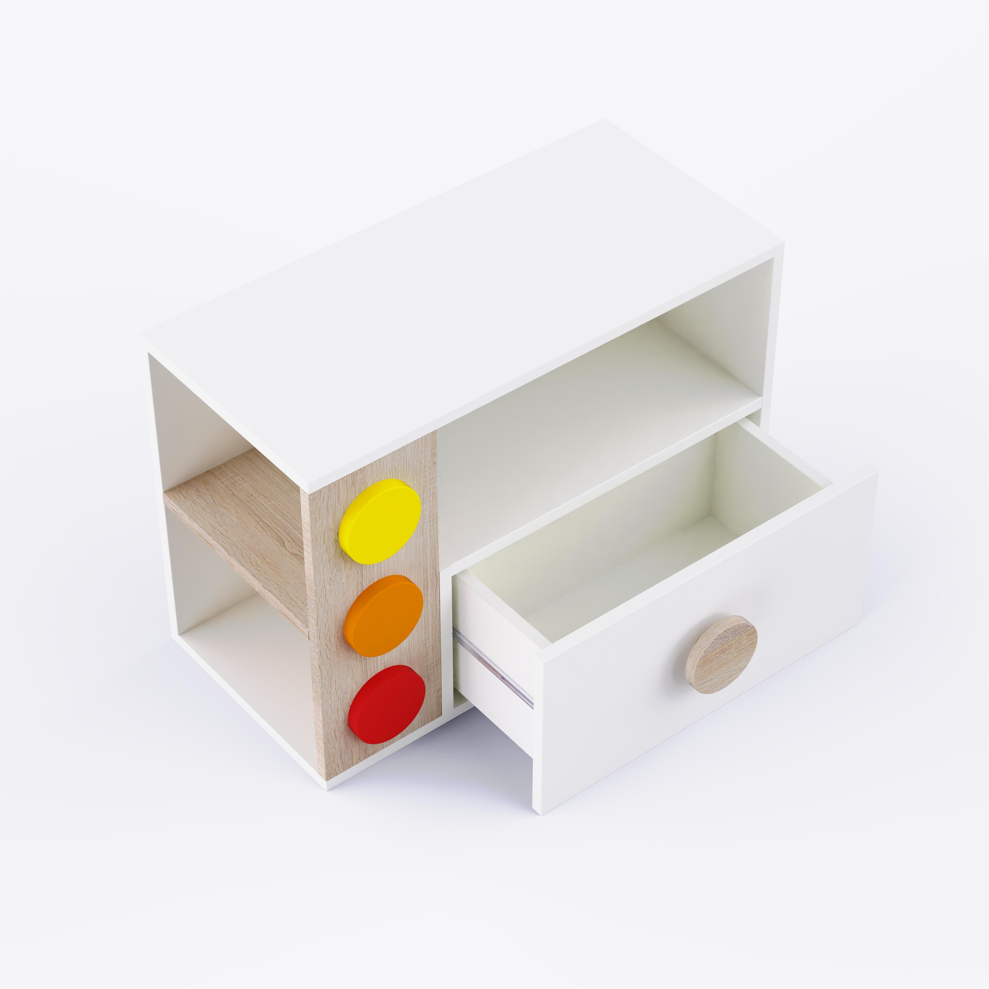 Building Blocks Storage Unit In White Colour