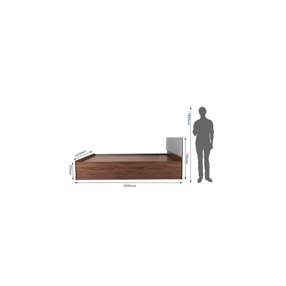 Nirodhah Engineered Wood Queen Size Bed In Walnut Finish