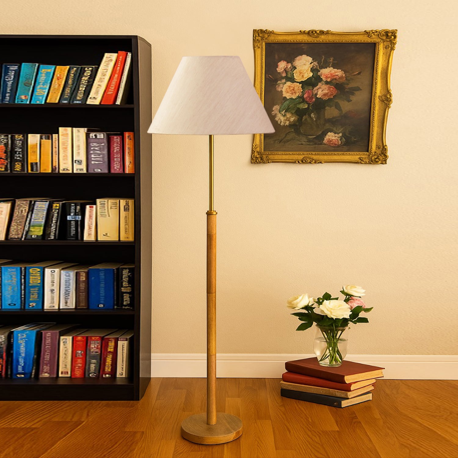 Devansh Wood & Metal Floor Lamp - Devansh