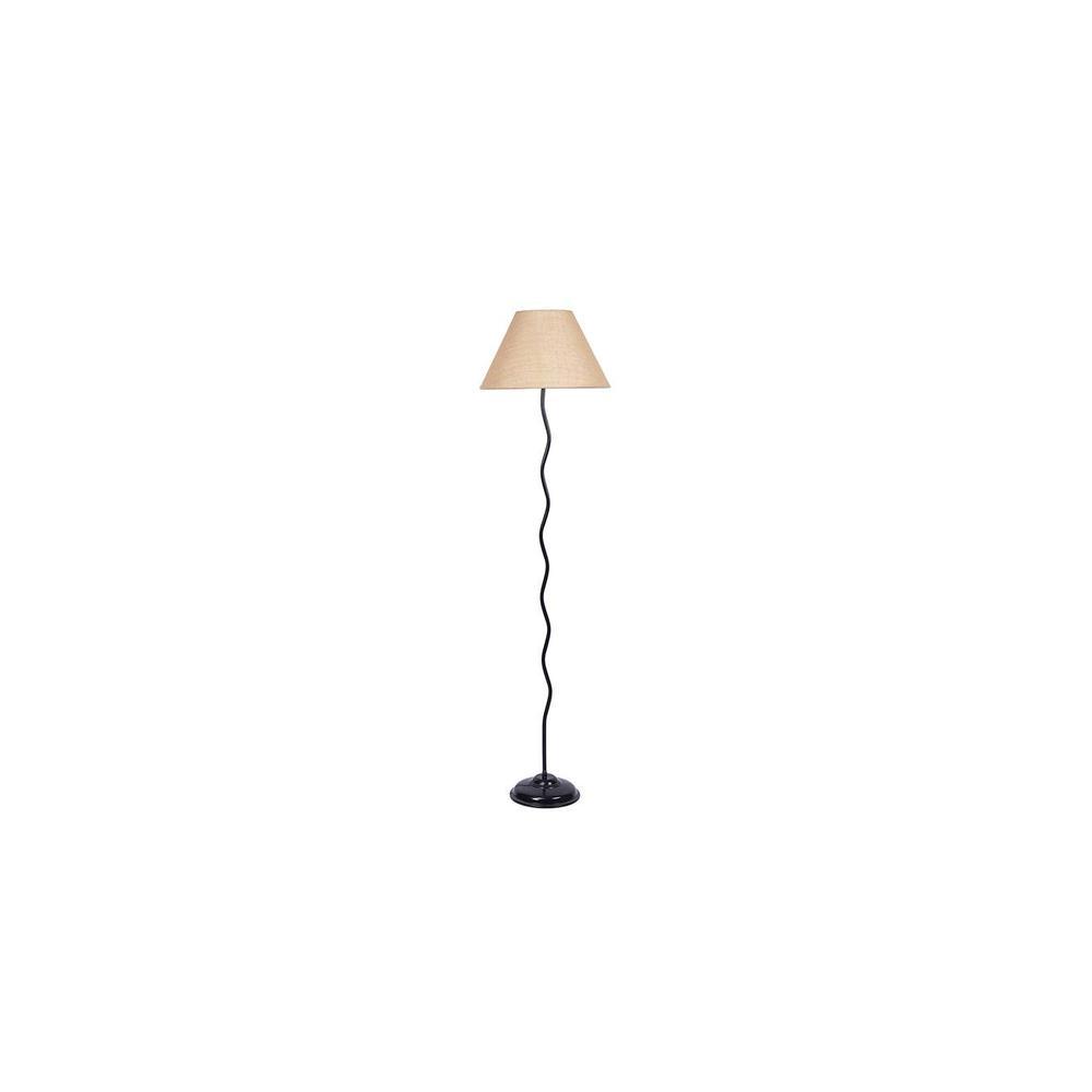 Jolie Zig Zag Iron Floor lamp with Jute Conical Beige shade (Z37)