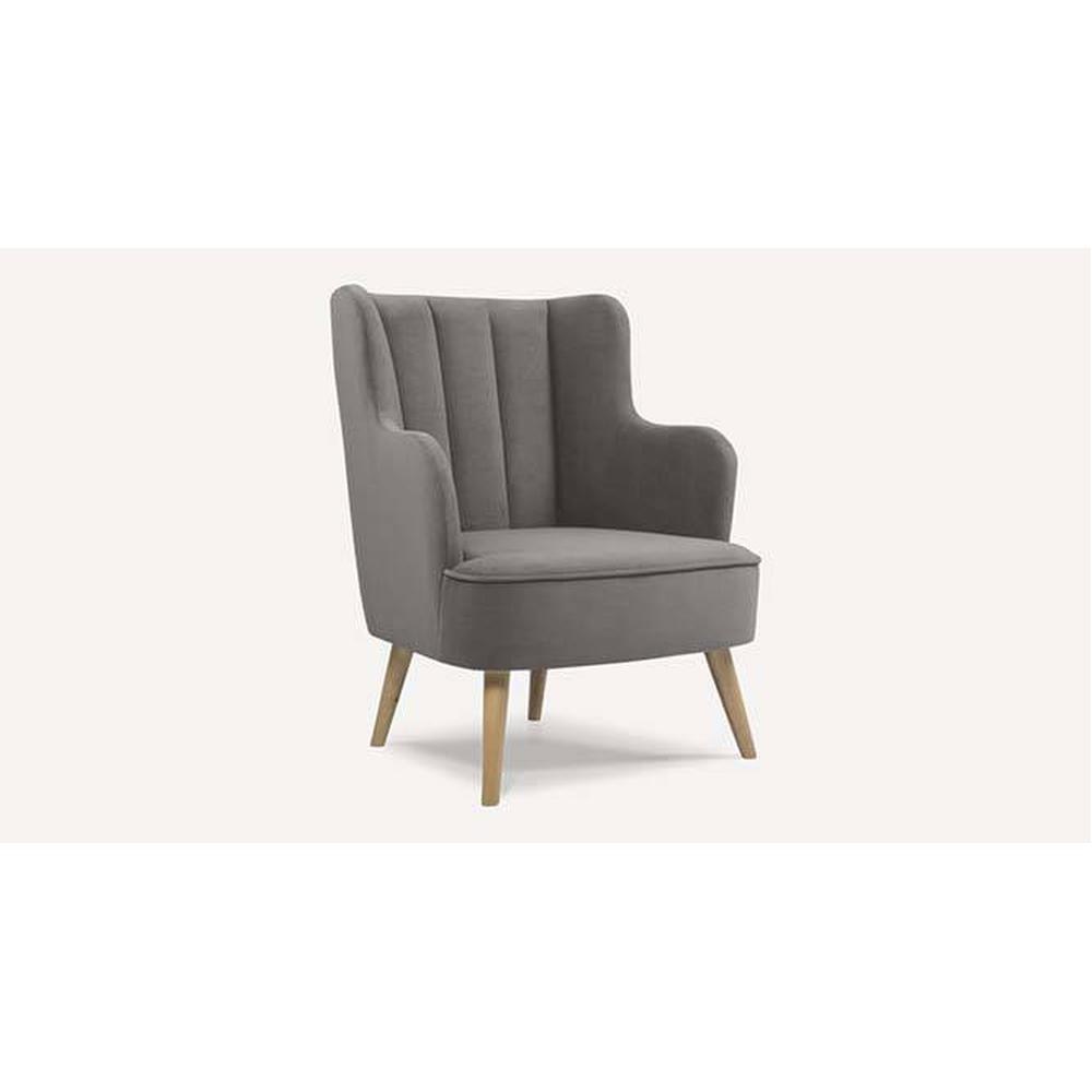 Lerrot Accent chair Velvet in Grey Color