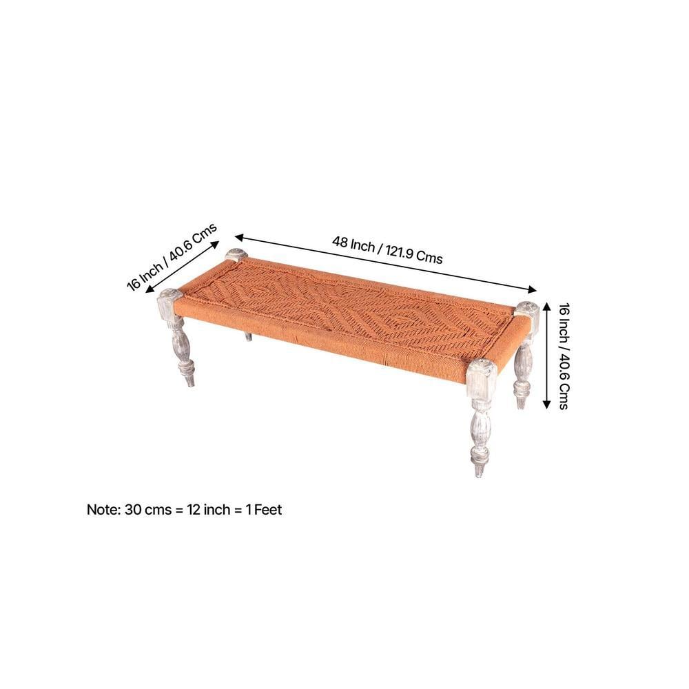 Hamilton Solid Wood Maachi Bench In Orange Canning