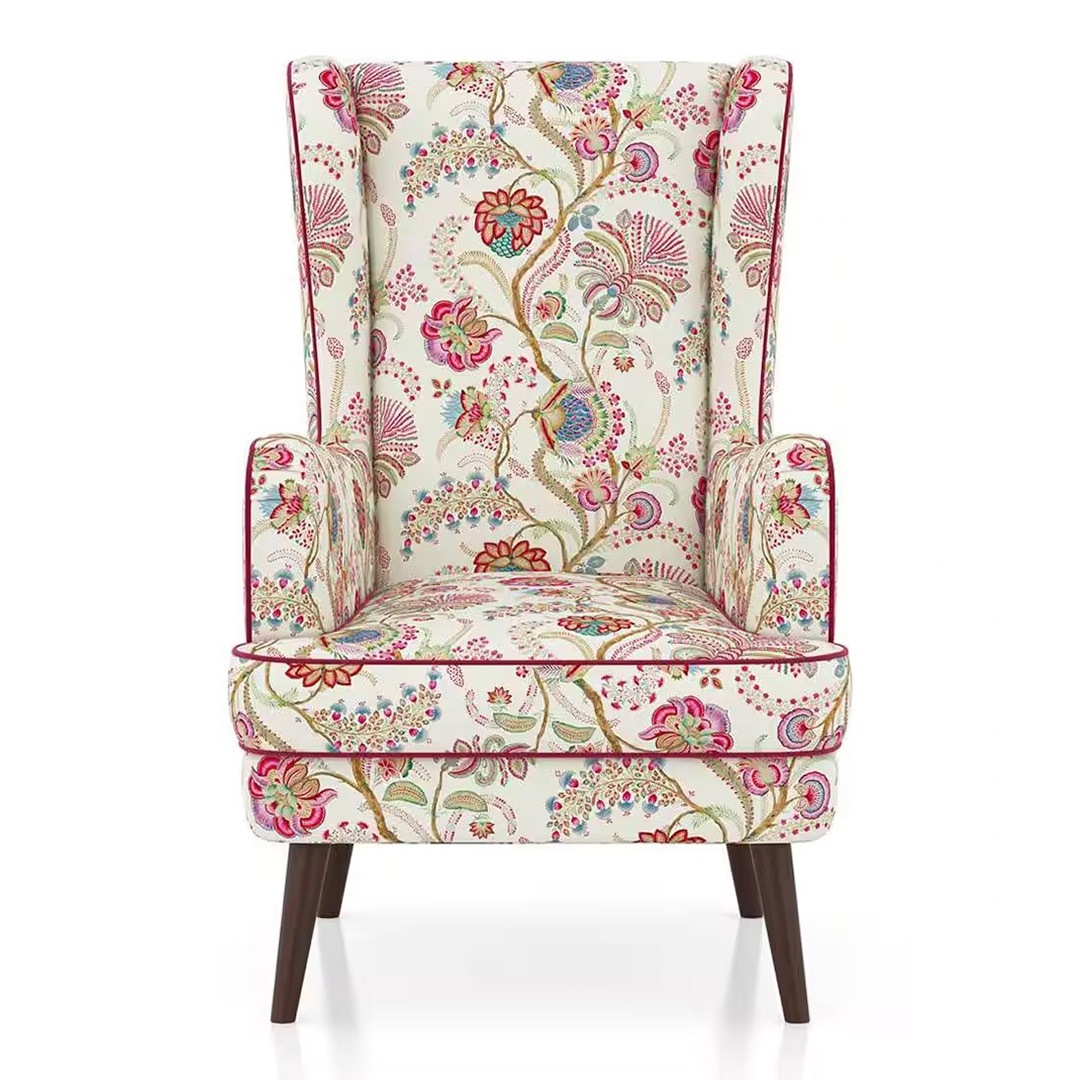 Genoa Lounge Chair In Viva bloom premium cotton Colour