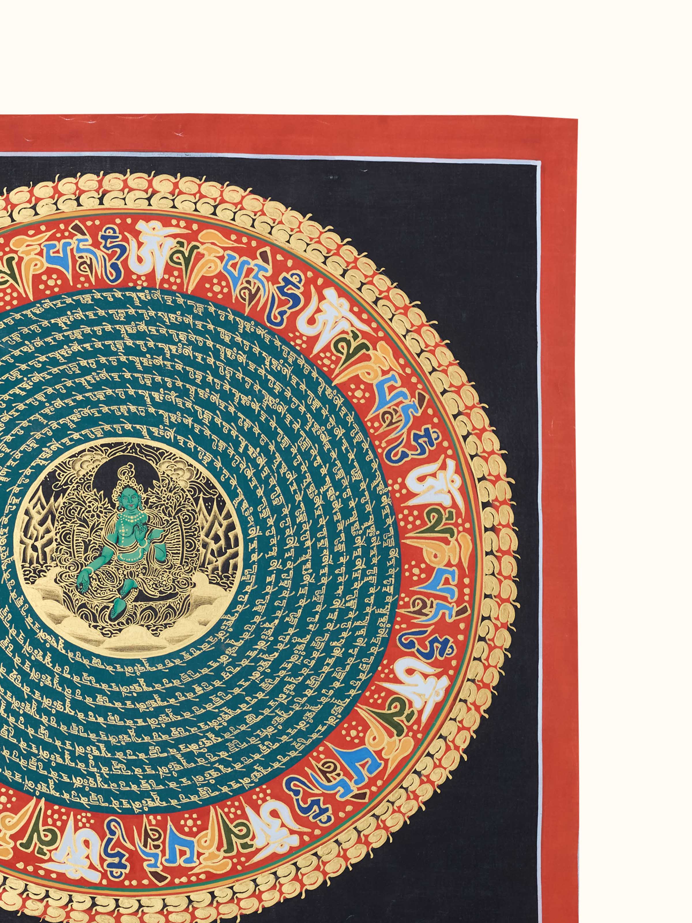 Green Tara with Mantra Thangka Painting