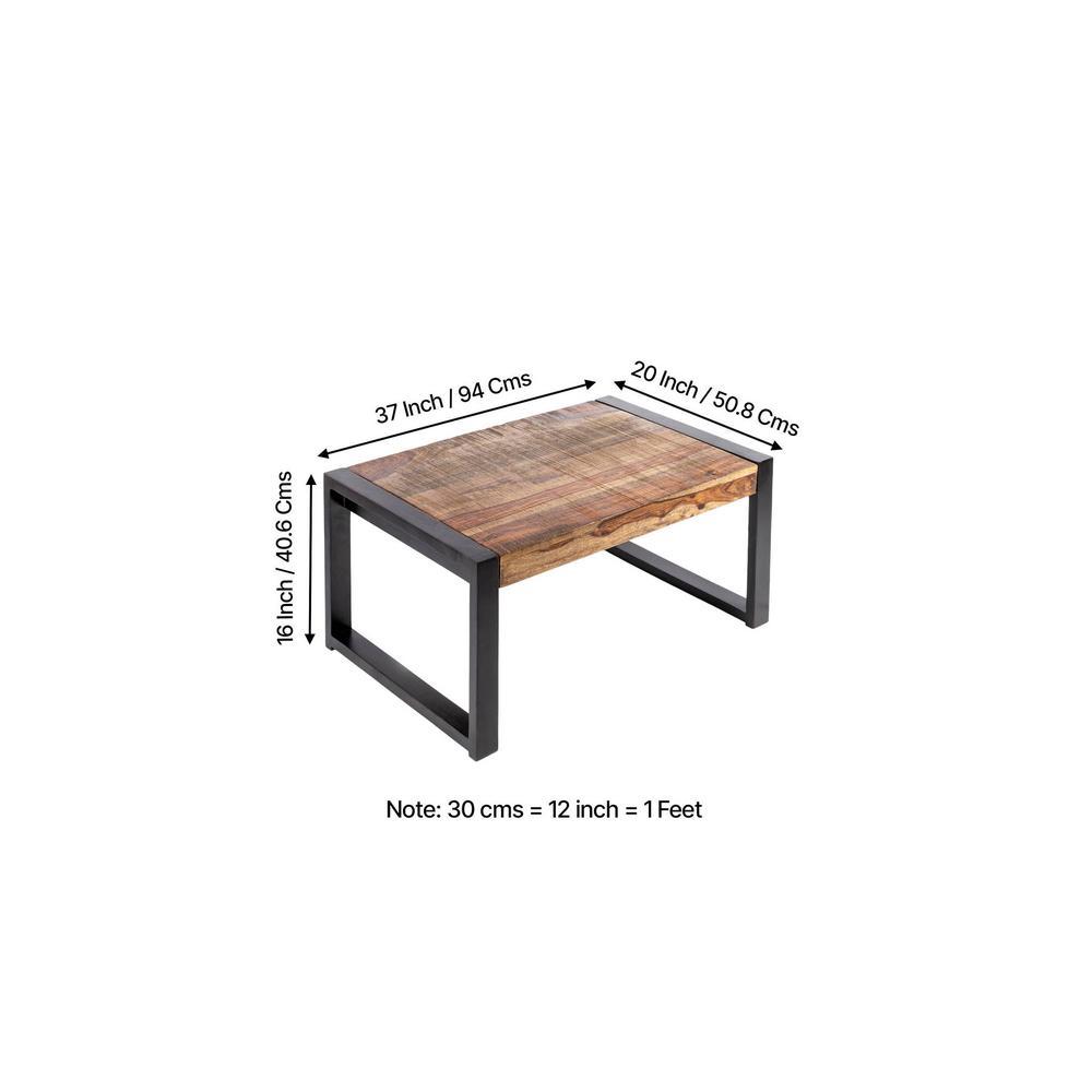 Hamstreet Sheesham Wood Coffee Table In Natural Rustic Wood Finish