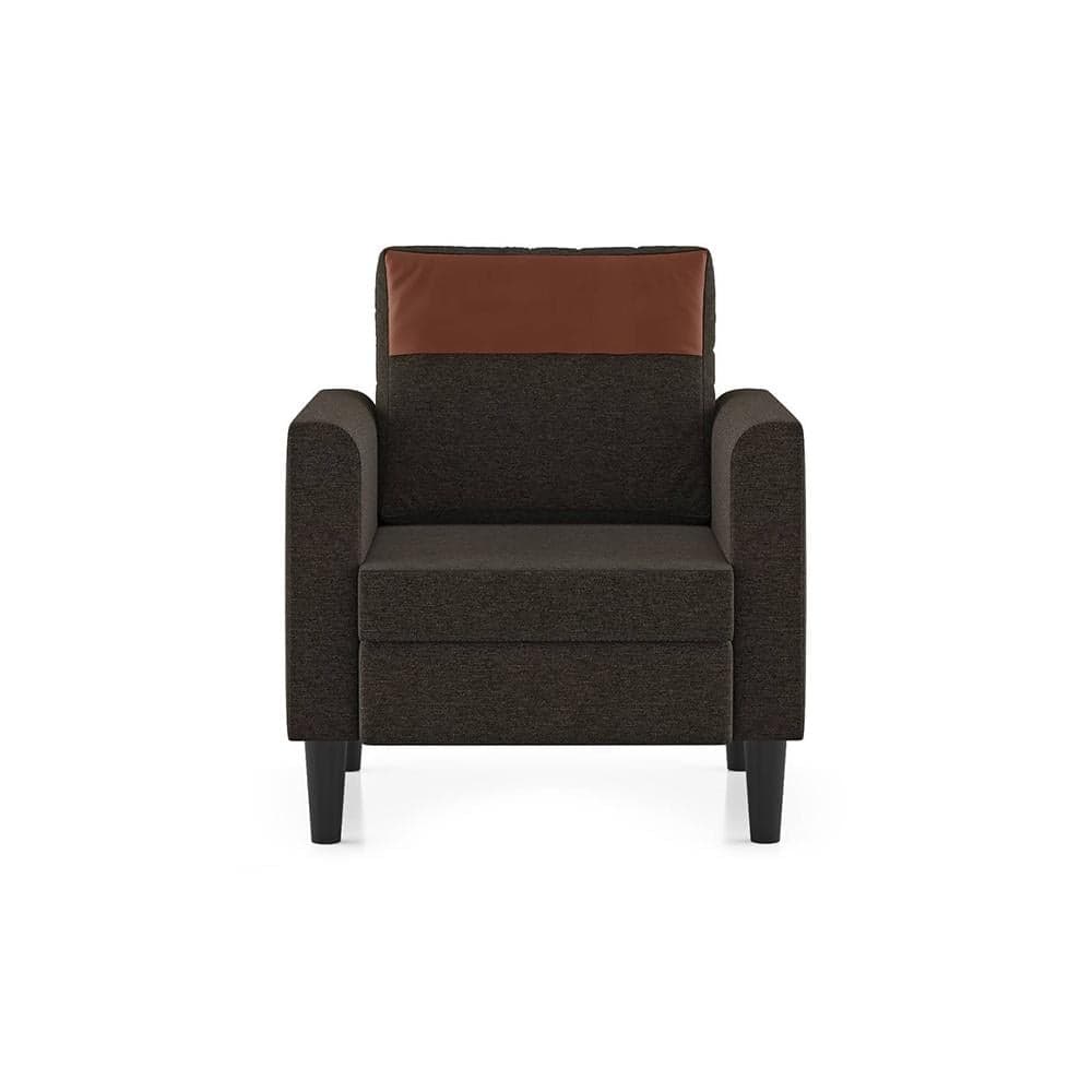 Hugo 1 Seater Fabric Sofa (Cedar Brown)