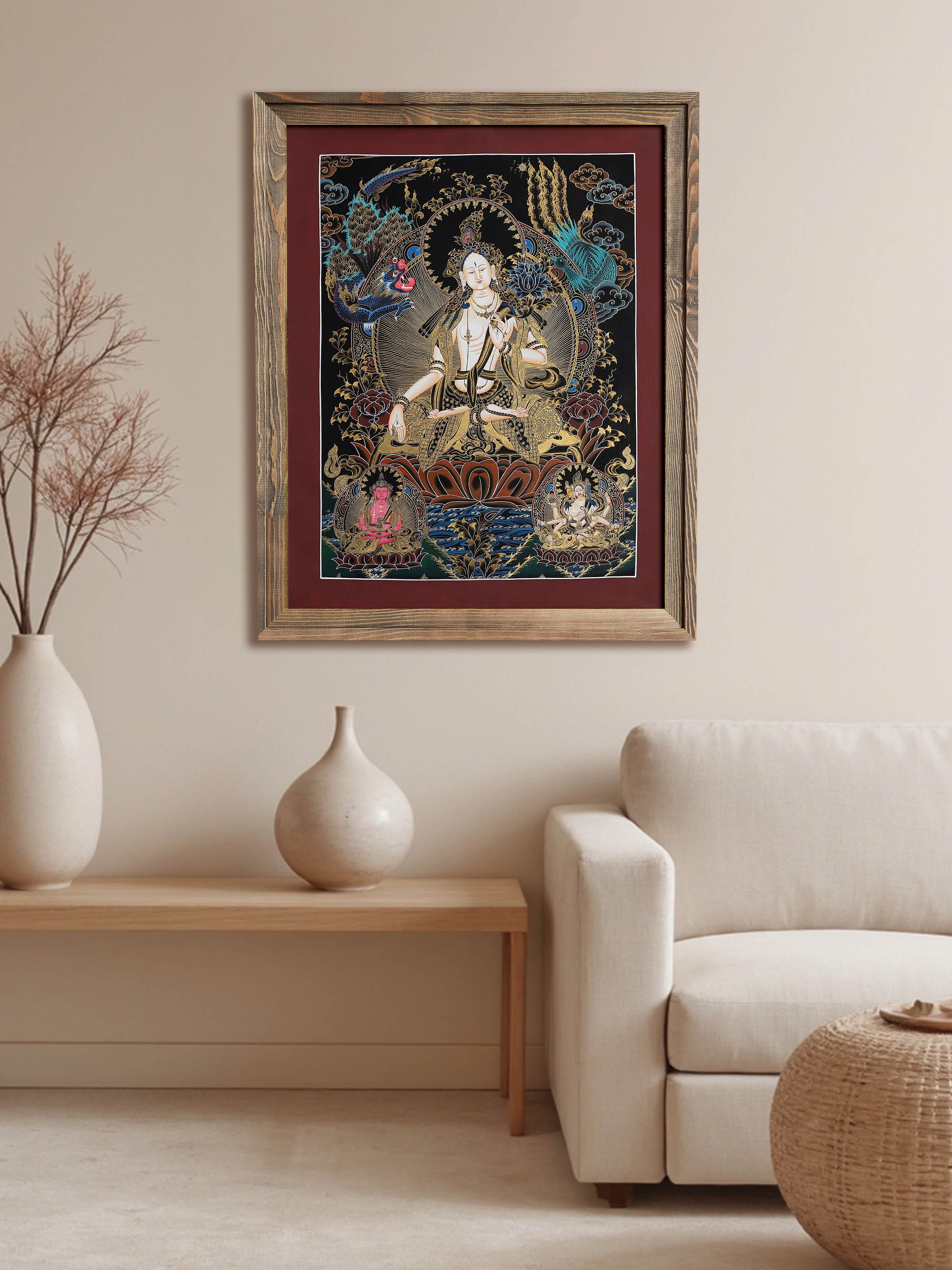 White Tara Thangka Painting