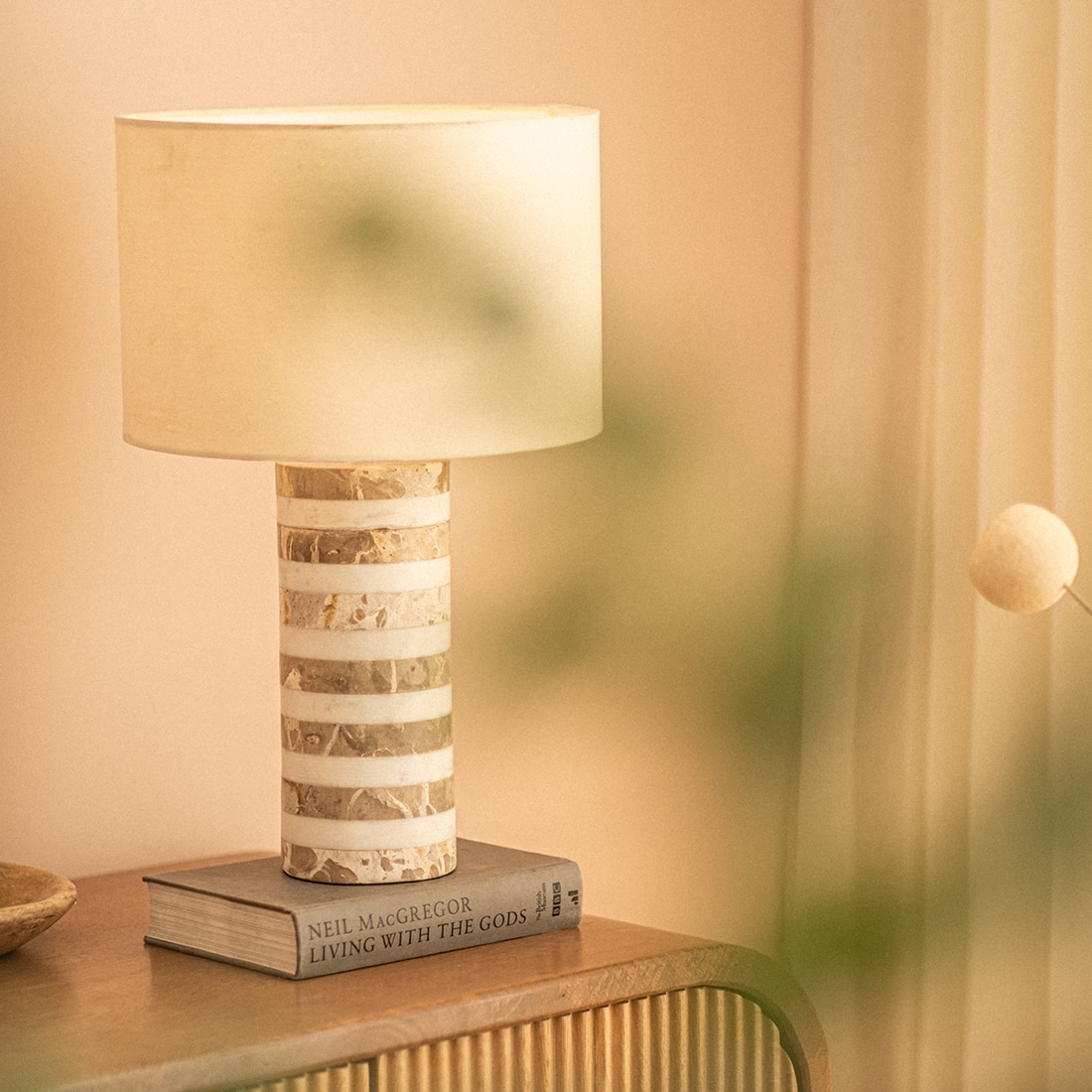 Marbella Cylinder Handcrafted Table Lamp - Orange Tree