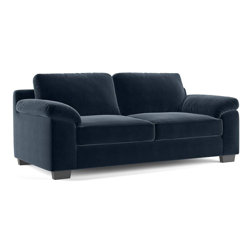 Esquel Luxe 3 Seater Fabric Sofa in Sea Port Blue Velvet Colour