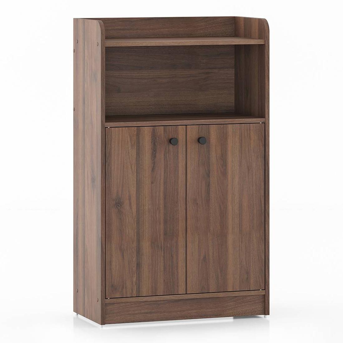 Miles Engineered Wood Bookshelf In Classic Walnut Finish