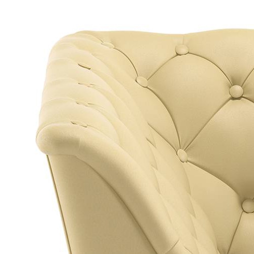 Weston 1 Seater Half Leather Sofa in Cream Colour
