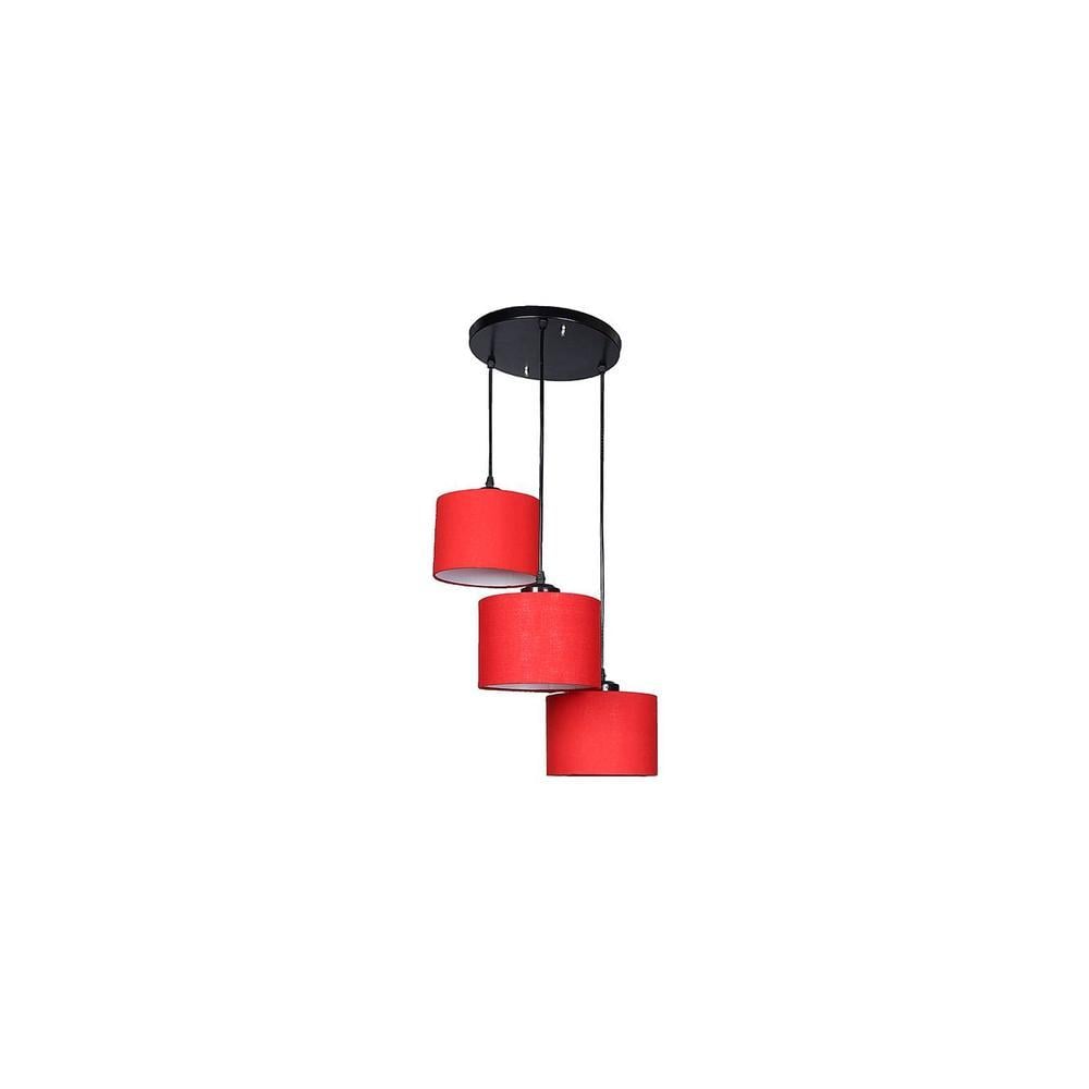 Emanuel Red Fabric Cluster Hanging Light