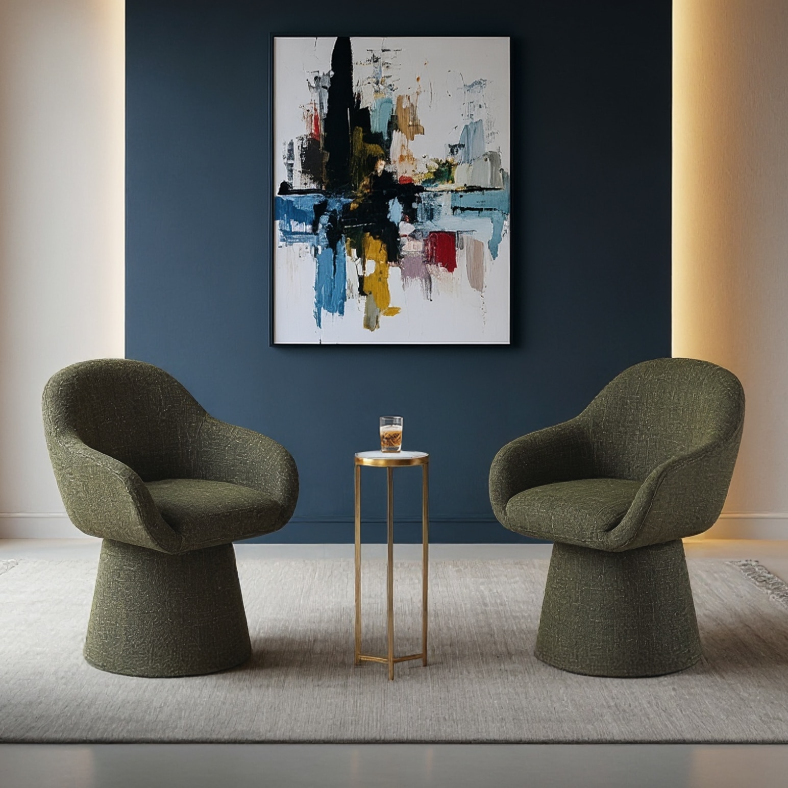 Selene Upholstered Accent Chair In Cedar Green Fabric