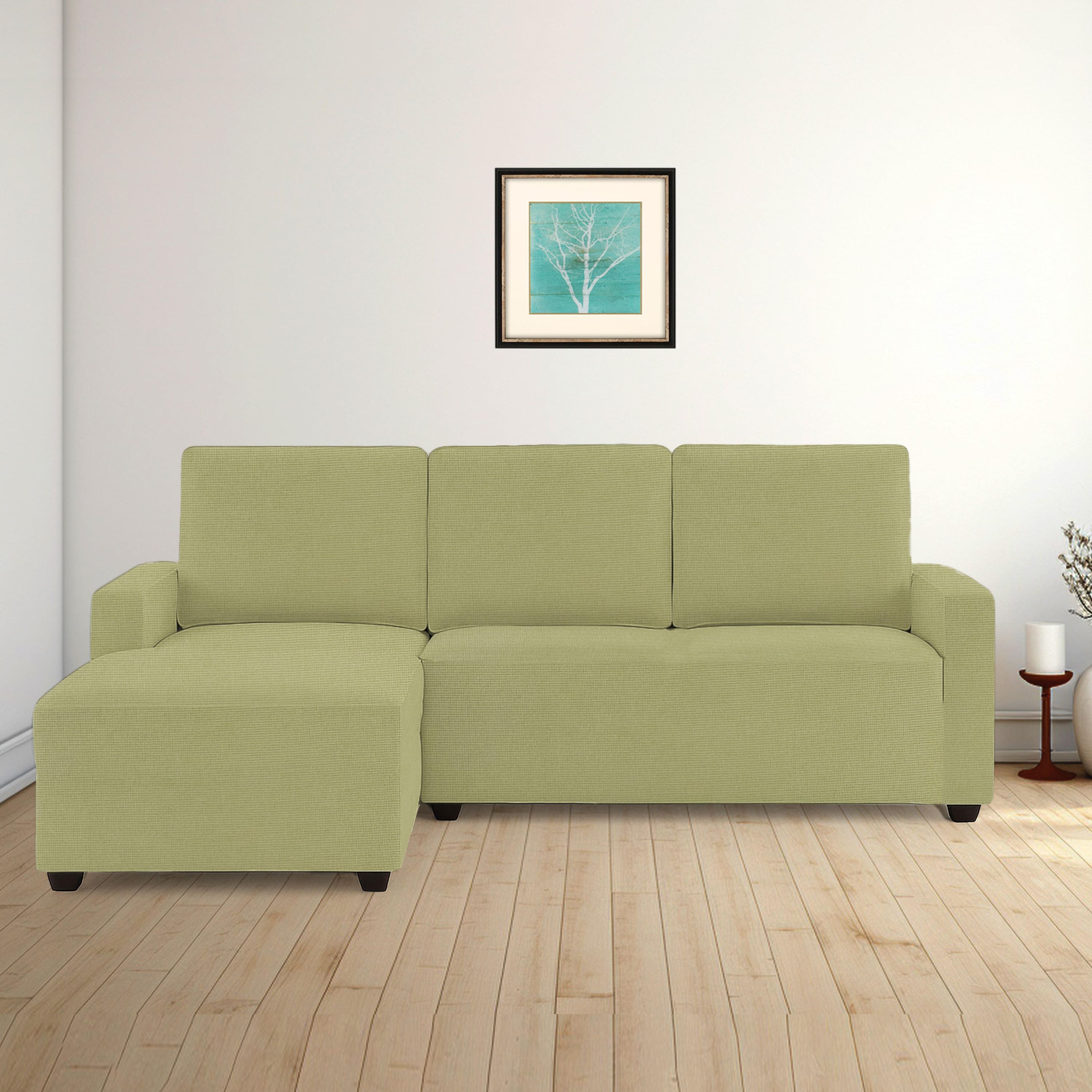 Left Aligned 2 Seater Left Aligned Chaise Lime Green Sofa Cover