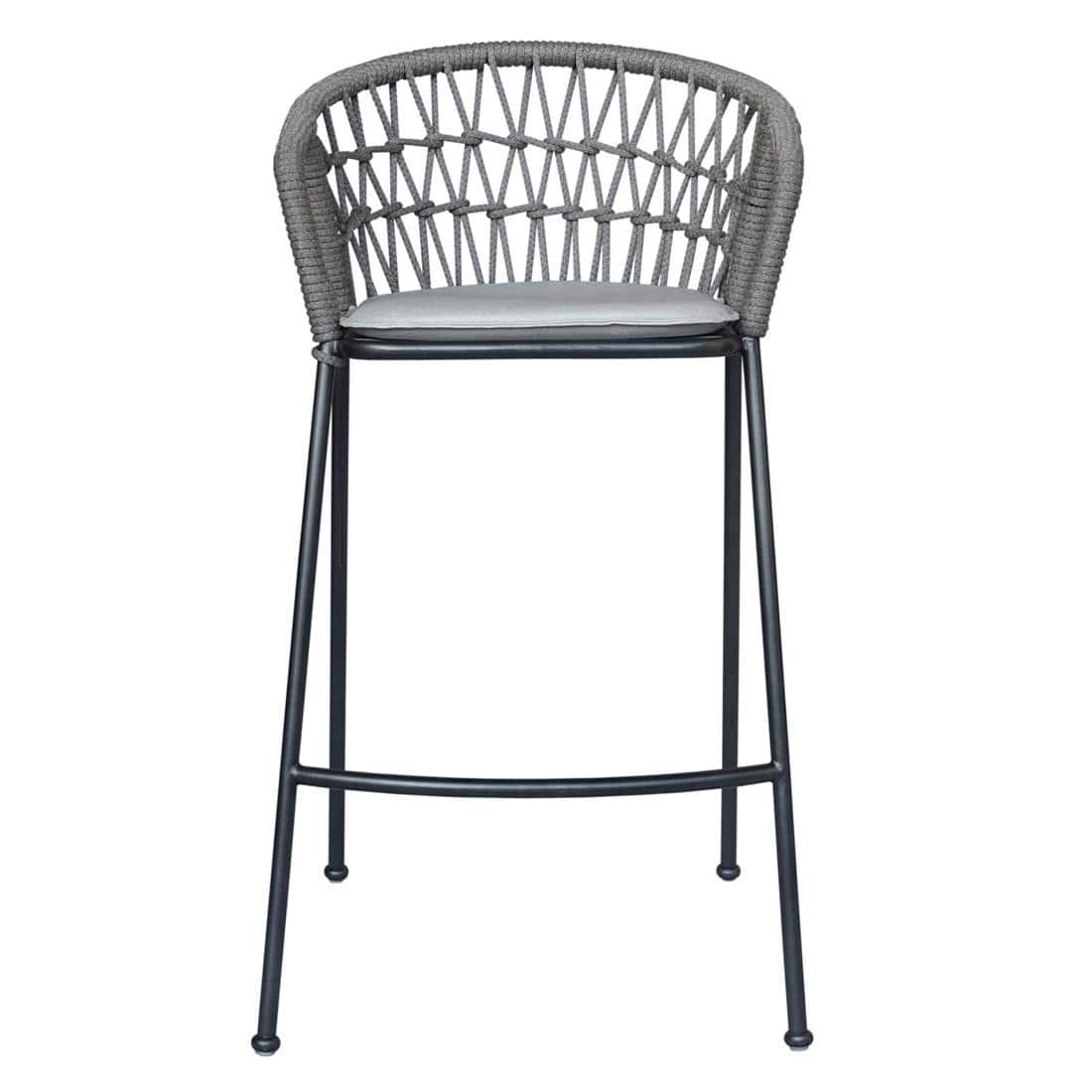 Jordan Bar Stool Weaving Gun Metal in Grey
